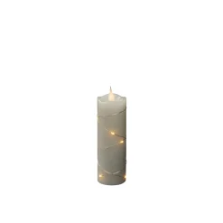 LED-vokslys creme lys farve rav 15,2 cm