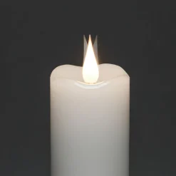 LED-vokslys creme, lysfarve ravgul, Ø 7,5 cm 2 stk
