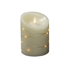LED-vokslys creme Lysfarve rav Højde14cm