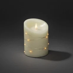 LED-vokslys creme Lysfarve rav Højde14cm