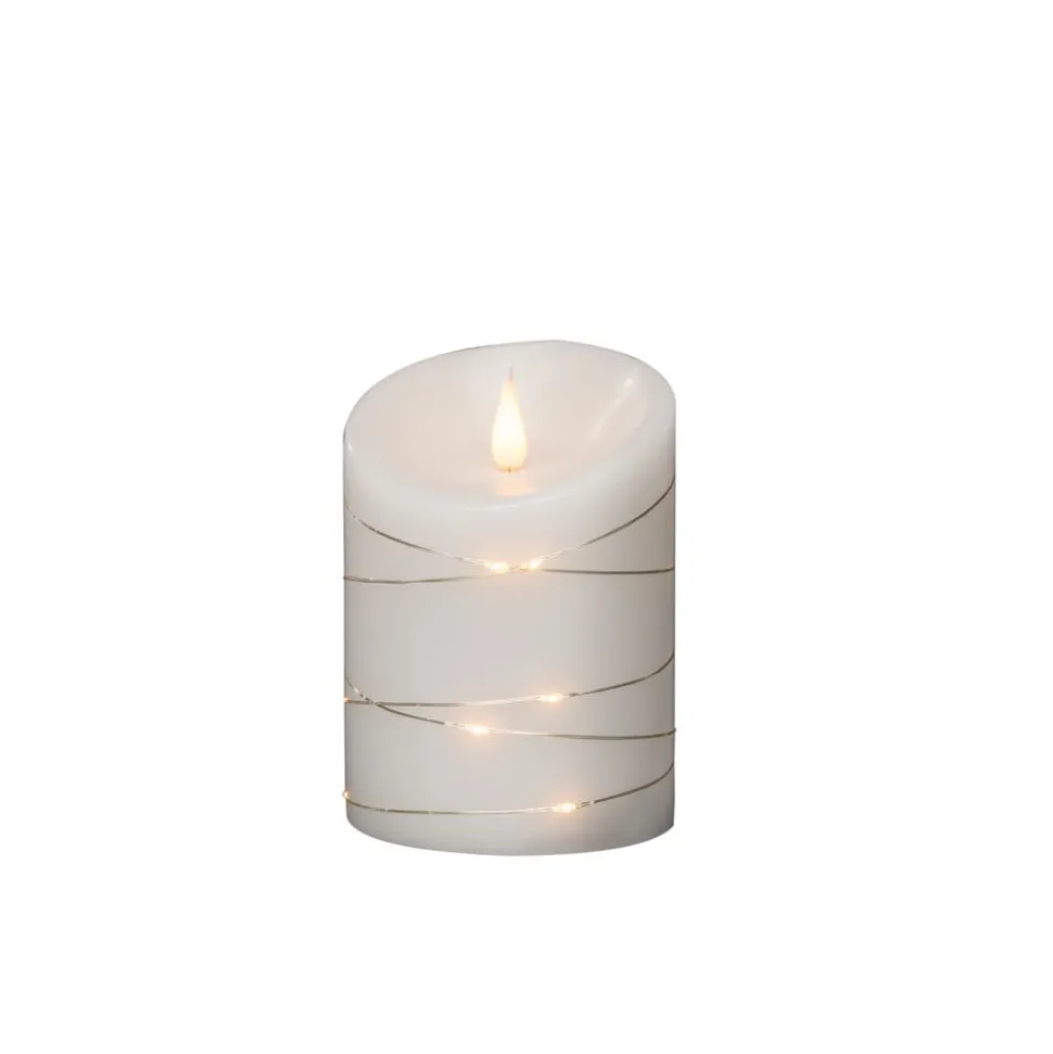 LED-vokslys hvid Lysfarve varm hvid 14 cm