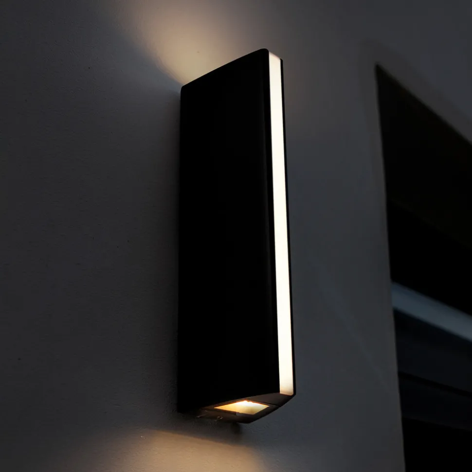 Leo udendørs LED-væglampe, up-/downlight, sort