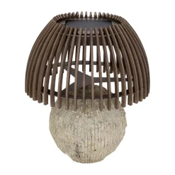 Les Jardins LED-bordlampe Alba, grå/beige, højde 41 cm