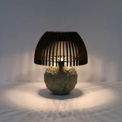 Les Jardins LED-bordlampe Alba, grå/beige, højde 41 cm