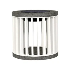 Les Jardins LED-solcellebordlampe Halo, hvid, aluminium/granit