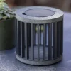 Les Jardins LED-solcellebordlampe Halo, grå, aluminium/granit