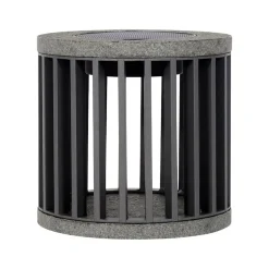 Les Jardins LED-solcellebordlampe Halo, grå, aluminium/granit