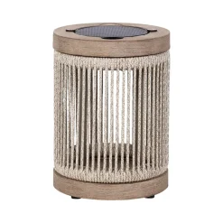Les Jardins LED-solcellebordlampe Rop&Strip, grå/beige