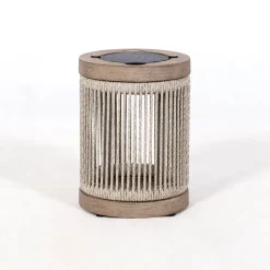 Les Jardins LED-solcellebordlampe Rop&Strip, grå/beige