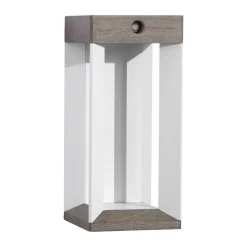 Les Jardins LED-solcellelampe Teckalu, grå/hvid, 33 cm