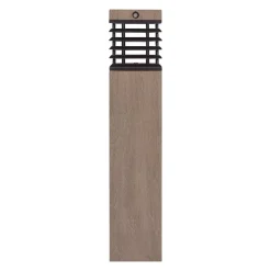 Les Jardins LED-solcellelampe Tekura, grå, træ, 75 cm