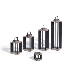 Les Jardins LED-solcellelanterne Teckalu, grå/sort, 60 cm