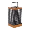 Les Jardins LED-solcellelanterne Tekura, teak/grå, 46,5 cm