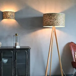 LeuchtNatur Ligno gulvlampe, eg, hø/alpeeng