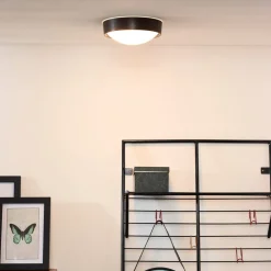 Lex loftlampe, rund, Ø 25 cm, sort