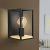 Libertad væglampe, bredde 14 cm, sort/træ, stål