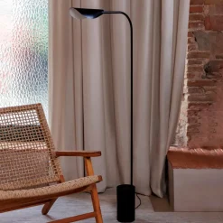 Liggera gulvlampe, sort, stål, højde 138,3 cm