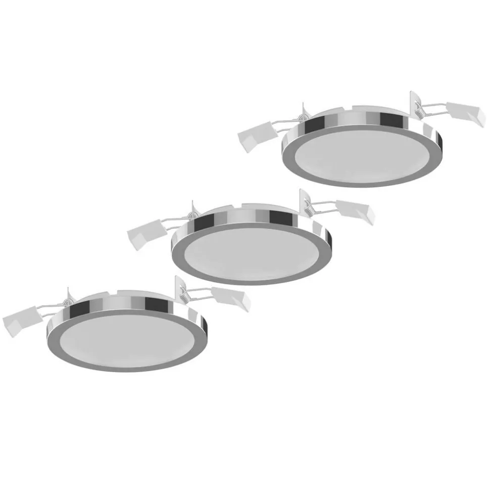 Lightme Aqua Pur indbygningslampe Ø11cm 3 stk krom