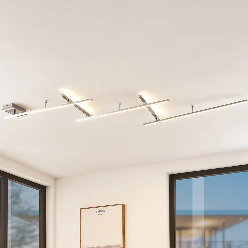 Lindby Acia LED-loftlampe, nikkel