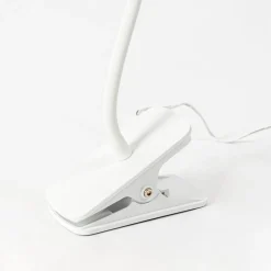 Lindby Ailina LED-bordlampe, klemmefod, hvid
