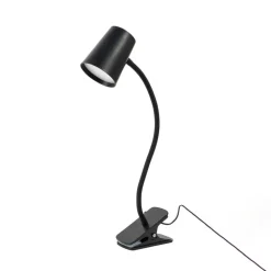 Lindby Ailina LED-bordlampe, klemmefod, sort