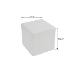 Lindby Akku-LED-udendørslampe Cubara, RGB, terning, plast