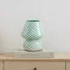 Lindby Andriana bordlampe, grøn/hvid, glas, Ø 15 cm