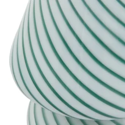 Lindby Andriana bordlampe, grøn/hvid, glas, Ø 15 cm