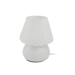 Lindby Andriana bordlampe, hvid, glas, Ø 15 cm