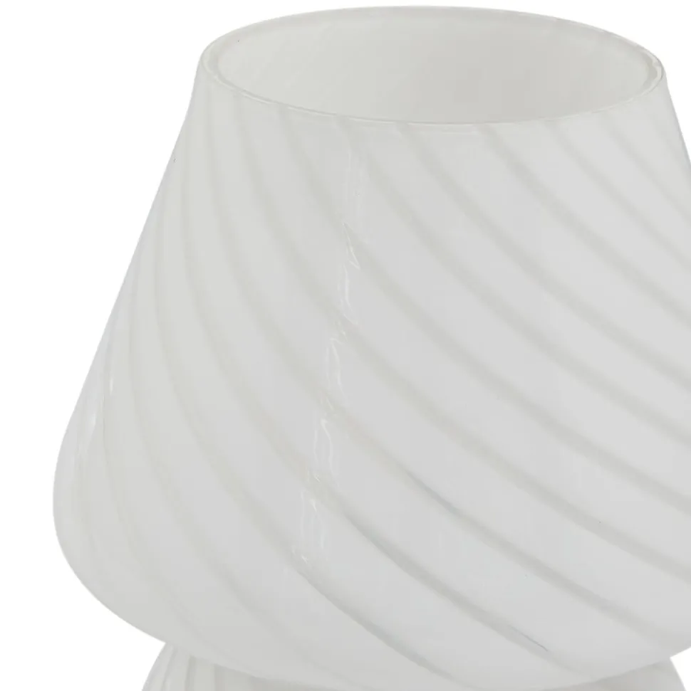 Lindby Andriana bordlampe, hvid, glas, Ø 15 cm