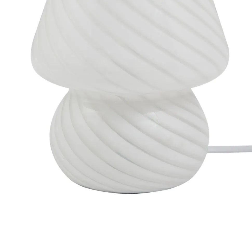 Lindby Andriana bordlampe, hvid, glas, Ø 15 cm
