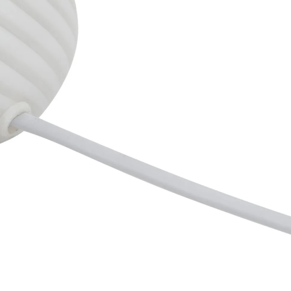 Lindby Andriana bordlampe, hvid, glas, Ø 15 cm