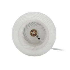 Lindby Andriana bordlampe, hvid, glas, Ø 15 cm