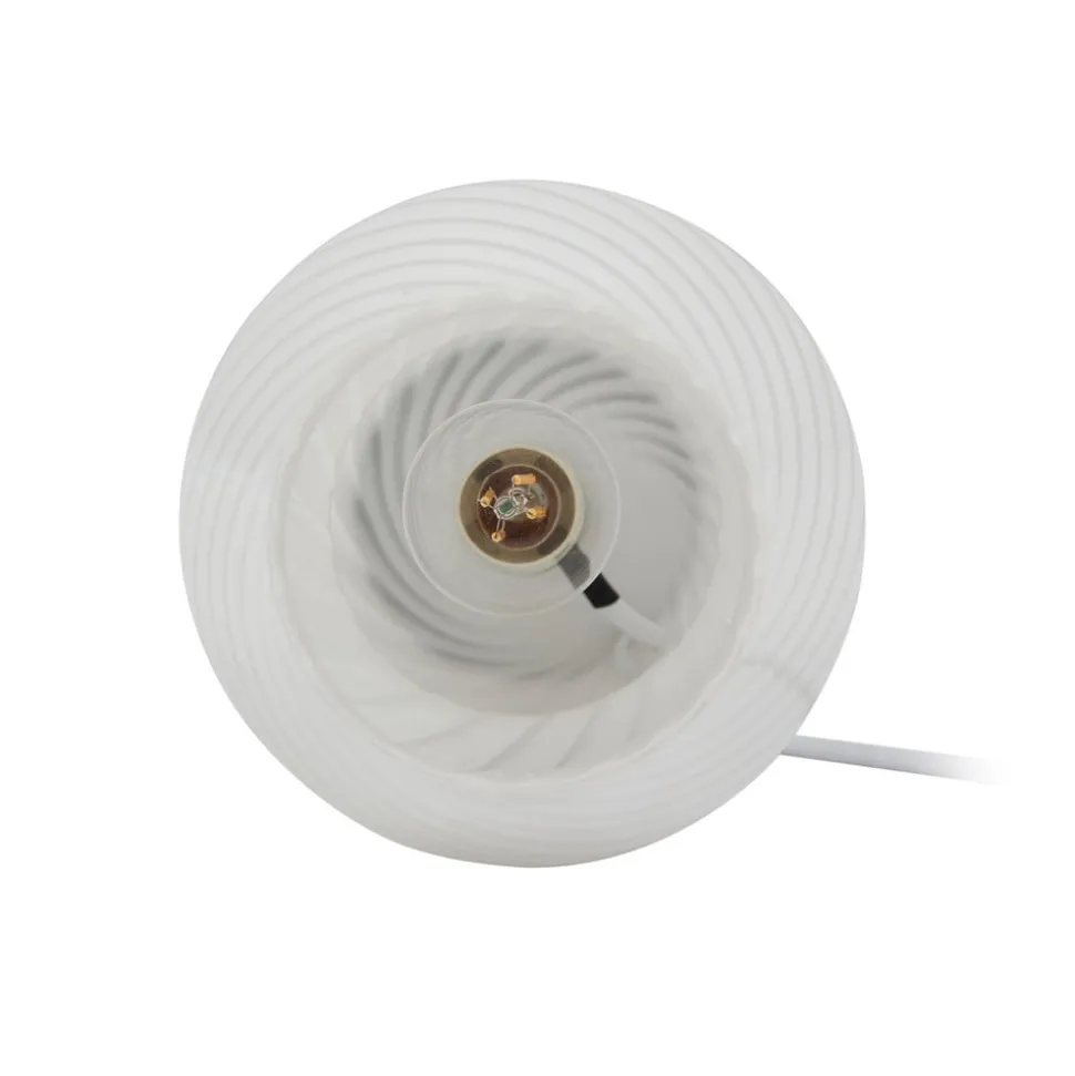 Lindby Andriana bordlampe, hvid, glas, Ø 15 cm