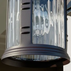 Lindby Barret udendørs væglampe, 39 cm, aluminium, brun