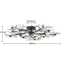 Lindby Bigna loftlampe, 15 lyskilder