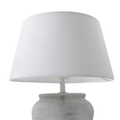Lindby bordlampe Aelith, Ø 30 cm, hvid, keramik, E27