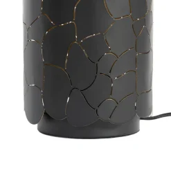 Lindby bordlampe Aralena, sort/guld, højde 26,5 cm