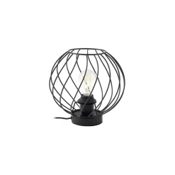 Lindby bordlampe Danika, sort, metal, Ø 25 cm