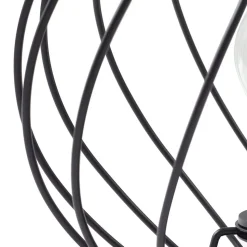 Lindby bordlampe Danika, sort, metal, Ø 25 cm