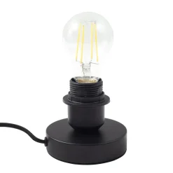 Lindby bordlampe Danika, sort, metal, Ø 25 cm
