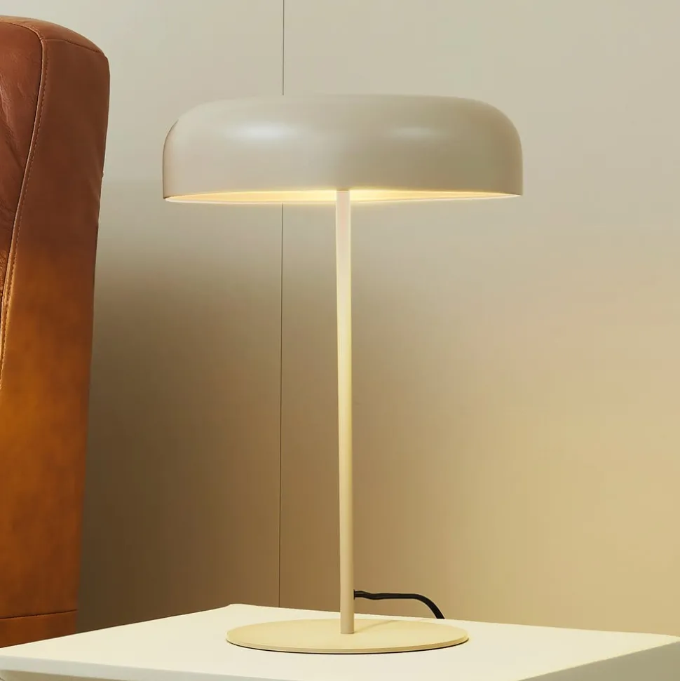 Lindby bordlampe Edion, beige, metal, 45 cm