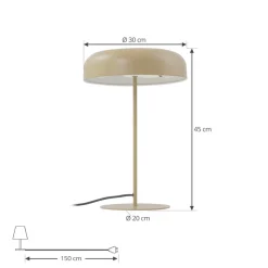 Lindby bordlampe Edion, beige, metal, 45 cm