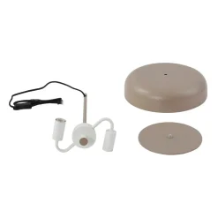 Lindby bordlampe Edion, beige, metal, 45 cm