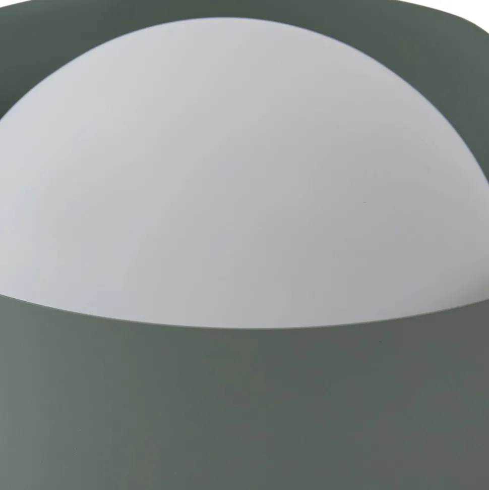 Lindby bordlampe Fiora, grøn, glas, metal, Ø 20 cm