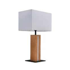 Lindby bordlampe Garry, 2 lyskilder, hvid, træ, 53 cm, E27