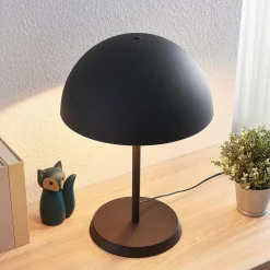 Lindby bordlampe Idalene, højde 51 cm, sort, metal