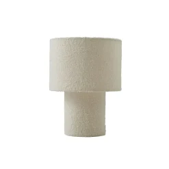 Lindby bordlampe Jone, hvid, tekstil, 30 cm