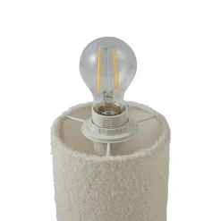 Lindby bordlampe Jone, hvid, tekstil, 30 cm