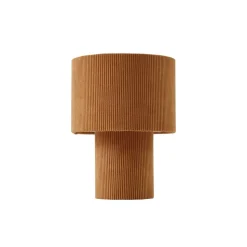 Lindby bordlampe Jone, lysebrun, tekstil, 30 cm høj, E27